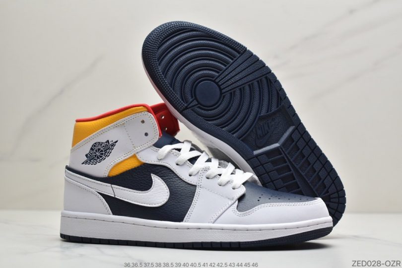 Jordan, Air Jordan 1 Mid, Air Jordan 1, Air Jordan - 2020年Air Jordan 1 Mid全新白黄蓝配色球鞋这又全新的Air Jordan 1 Mid鞋款