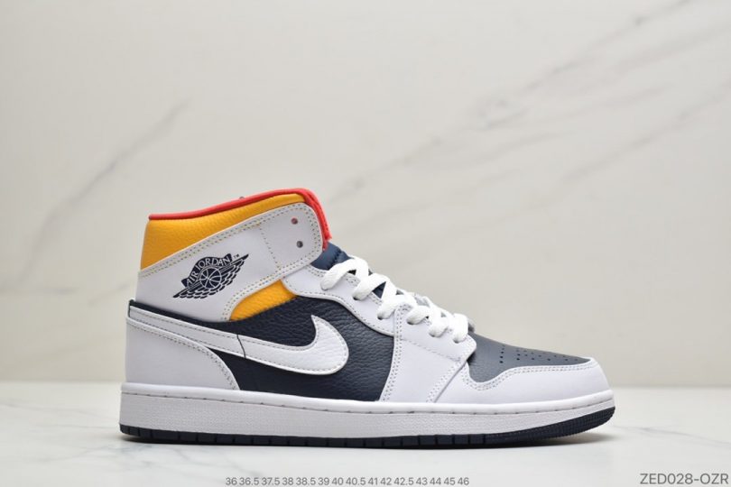 Jordan, Air Jordan 1 Mid, Air Jordan 1, Air Jordan - 2020年Air Jordan 1 Mid全新白黄蓝配色球鞋这又全新的Air Jordan 1 Mid鞋款