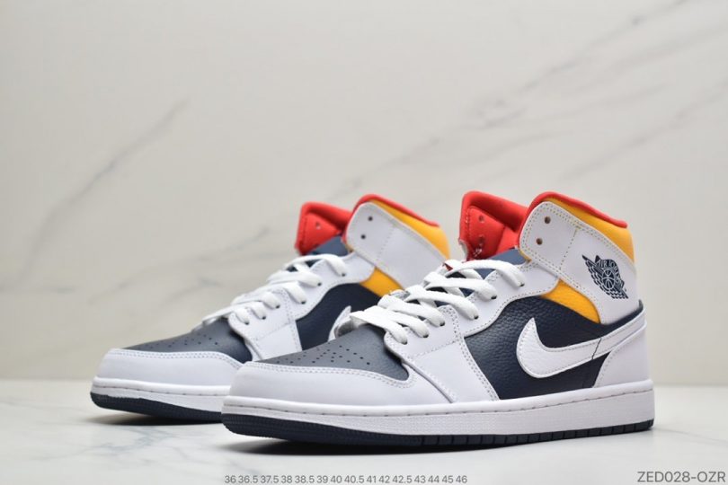 Jordan, Air Jordan 1 Mid, Air Jordan 1, Air Jordan - 2020年Air Jordan 1 Mid全新白黄蓝配色球鞋这又全新的Air Jordan 1 Mid鞋款