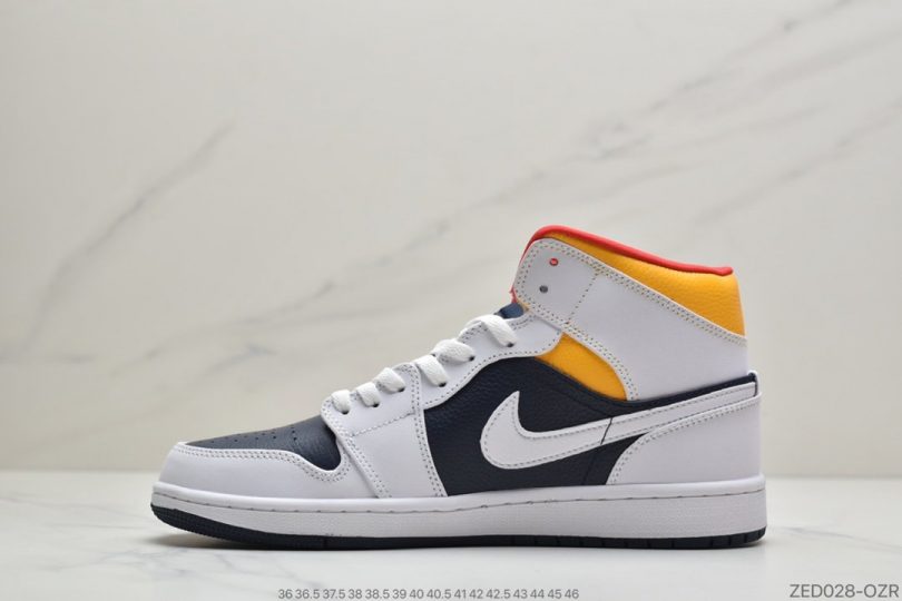 Jordan, Air Jordan 1 Mid, Air Jordan 1, Air Jordan - 2020年Air Jordan 1 Mid全新白黄蓝配色球鞋这又全新的Air Jordan 1 Mid鞋款