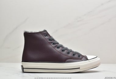 匡威Converse Chuck Taylor All Star 1970 High Leather”Black/Velvet”复古三星标高帮运动硫化板鞋