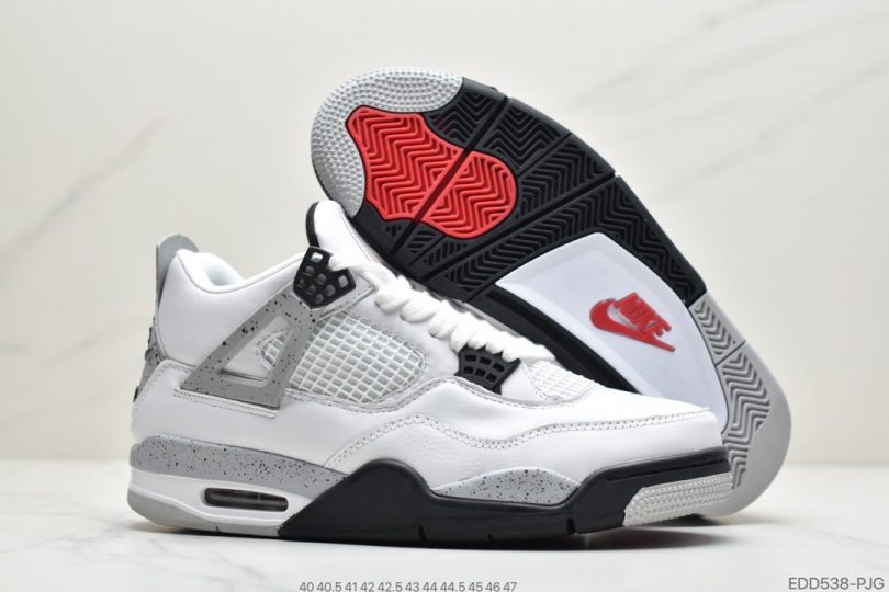 篮球鞋, 文化篮球鞋, Nike Air, NIKE, Jumpman, Jordan, Air Jordan 4, Air Jordan - Air Jordan 4 Retro"White/Cement"AJ4代中帮复古休闲运动文化篮球鞋