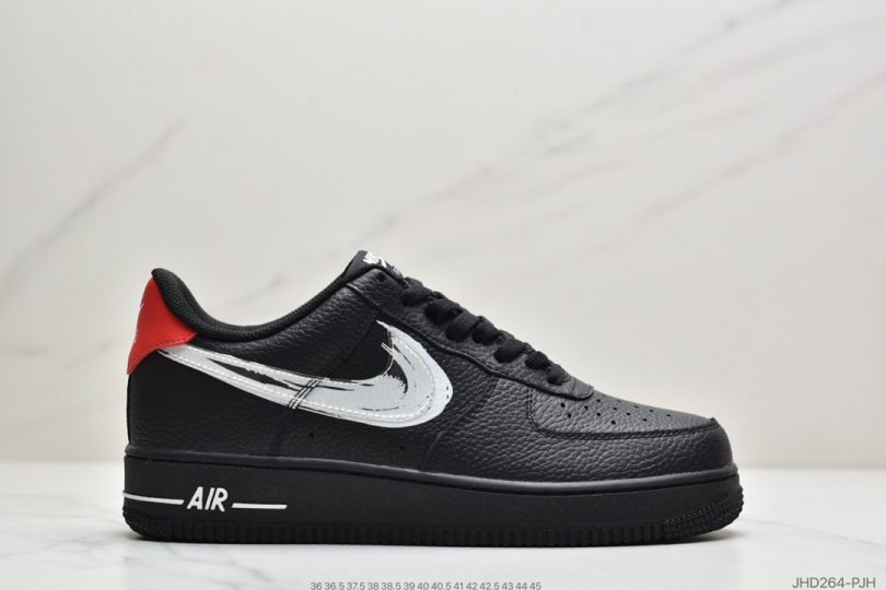 运动板鞋, 空军一号, 板鞋, Nike Air Force 1, Nike Air, NIKE, Air Force 1 Low, Air Force 1 - 耐克Nike Air Force 1 Low 黑白笔刷涂鸦手稿 空军一号低帮百搭休闲运动板鞋