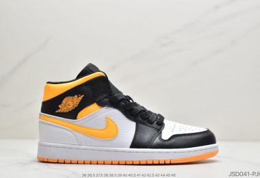 Air Jordan 1 Mid 黑黄/小禁止转卖AJ1乔1中邦休闲板鞋 同步官方配色