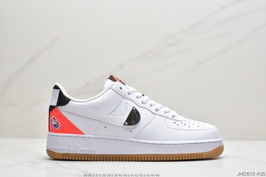 内置全掌air sole气垫# 耐克 Nike Air Force 1 Low “NBA” Pack 黑白生胶 空军一号低帮百搭休闲运动板鞋