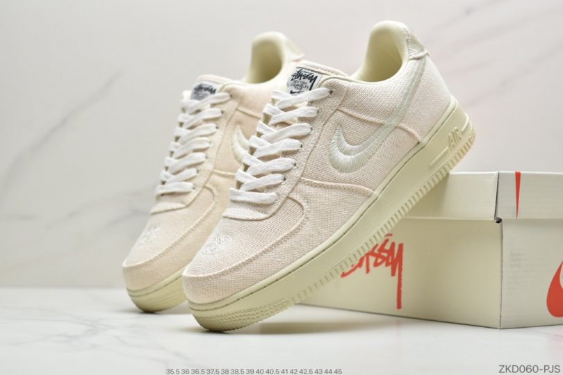 运动板鞋, 板鞋, Swoosh, Stussy, Nike Air, EVA, Black Cool, Black - Stussy斯图西 x Nike Air Force 1 '07 Low"Black Cool"空军低帮经典百搭休闲运动板鞋