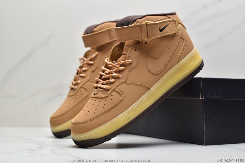 高帮, 运动板鞋, 空军一号, 板鞋, LV8, HIGH, FORCE 1, Air Force 1 - 耐克NK Air Force 1 High '07 LV8"Wheat / Flax"空军一号经典高帮皮革皮百搭休闲运动板鞋