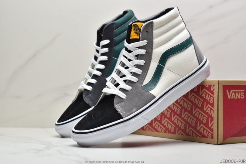 高帮, 板鞋, Vans SK8-Hi, Vans - 万斯Vans SK8-Hi 秋冬新款 拼接撞色 高帮职业滑板鞋ID:JED006-PJR