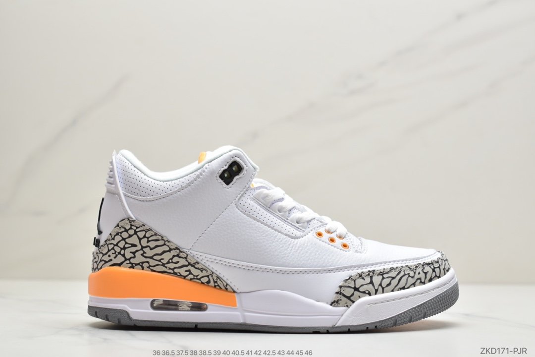 Air Jordan 3 WMNS “Laser Orange” 黄水泥 白橙 AJ3 乔丹3代 aj3 乔3 激光橙 乔丹篮球鞋系列ID：ZKD171-PJR