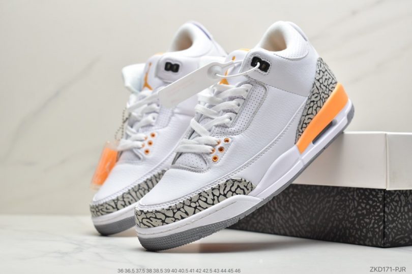 篮球鞋, 乔丹篮球鞋, Orange, Laser Orange, Jordan, AJ3, Air Jordan 3, Air Jordan - Air Jordan 3 WMNS “Laser Orange” 黄水泥 白橙 AJ3 乔丹3代 aj3 乔3 激光橙 乔丹篮球鞋系列ID：ZKD171-PJR