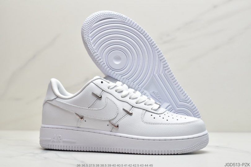 运动板鞋, 空军一号, 板鞋, Swoosh, NIKE, FORCE 1, Air Force 1 - 耐克Nike Wmns Air Force 1' 07 LX"Chrome Swooshes White"空军一号经典低帮百搭休闲运动板鞋