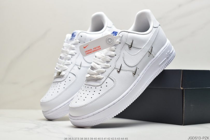 运动板鞋, 空军一号, 板鞋, Swoosh, NIKE, FORCE 1, Air Force 1 - 耐克Nike Wmns Air Force 1' 07 LX"Chrome Swooshes White"空军一号经典低帮百搭休闲运动板鞋