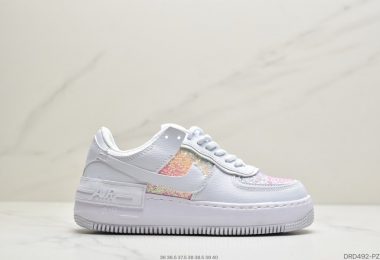 耐克NIKE WMNS Air Force 1 Shadow马卡龙空军一号轻量增高低帮百搭板鞋ID:DRD492-PZK