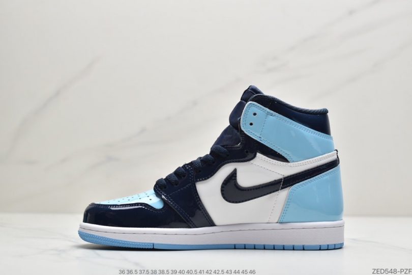 高帮篮球鞋, 高帮, 篮球鞋, 北卡蓝, Jordan, Aj1, Air Jordan 1, Air Jordan - Air Jordan 1 Retro High Og 乔1 北卡蓝漆皮 AJ1高帮篮球鞋