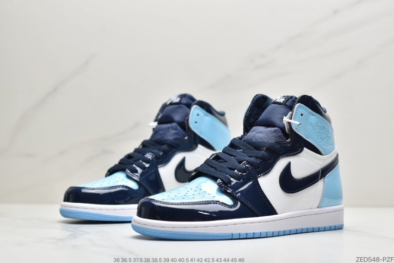 高帮篮球鞋, 高帮, 篮球鞋, 北卡蓝, Jordan, Aj1, Air Jordan 1, Air Jordan - Air Jordan 1 Retro High Og 乔1 北卡蓝漆皮 AJ1高帮篮球鞋