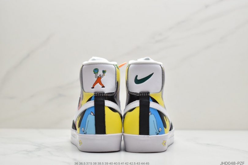 运动板鞋, 联名, 涂鸦, 开拓者, Flyleather QS, Flyleather, Blazer Mid ‘ 77, Blazer - 耐克Nike 插画师Ruohan Wang x Nike Blazer Mid ‘ 77 Flyleather QS开拓者高帮休闲运动板鞋