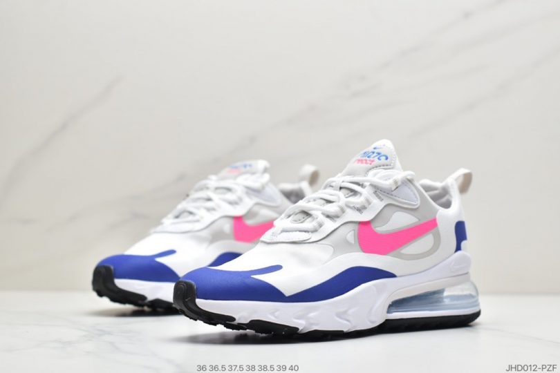 半掌气垫, React, Nike Air Max 270, Nike Air Max, Nike Air, Max 270, Air Max 270 React QP, Air Max 270 React - 耐克Nike Air Max 270 React QP "White/Light Blue"270瑞亚赛车系列后半掌气垫百搭运动慢跑鞋