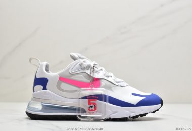 耐克Nike Air Max 270 React QP “White/Light Blue”270瑞亚赛车系列后半掌气垫百搭运动慢跑鞋