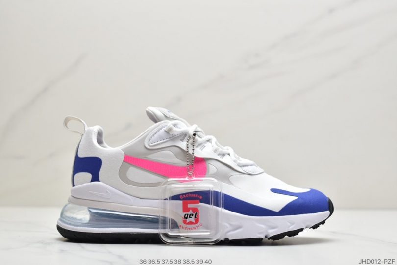 半掌气垫, React, Nike Air Max 270, Nike Air Max, Nike Air, Max 270, Air Max 270 React QP, Air Max 270 React - 耐克Nike Air Max 270 React QP "White/Light Blue"270瑞亚赛车系列后半掌气垫百搭运动慢跑鞋