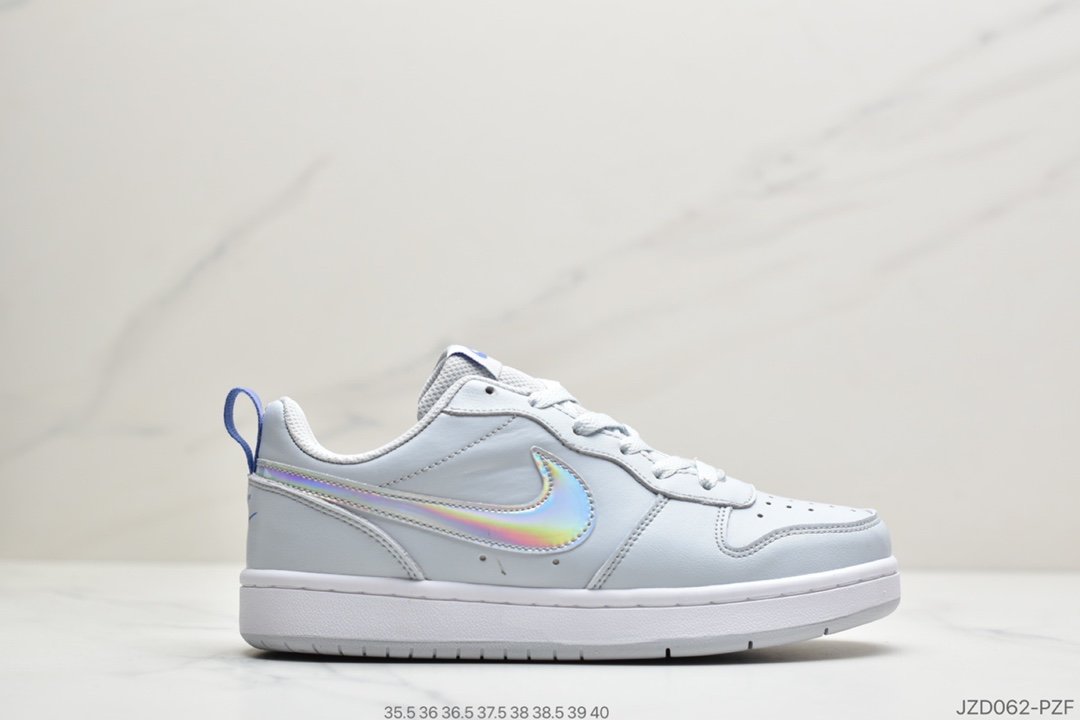 Nike Court Borough Low SE”White/Pink/Tie-Dye Flower”学院系列休闲运动皮革板鞋