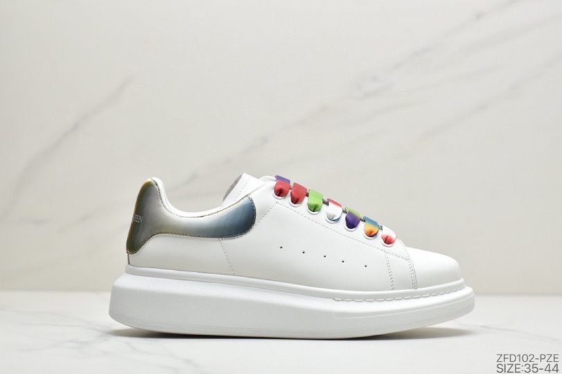麦昆, 小白鞋, 女鞋, McQueen, Alexander McQueen - 意大利高奢品牌Alexander McQueen亚历山大·麦昆 Sole Leather Sneakers低帮时装厚底休闲运动小白鞋