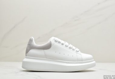 意大利高奢品牌Alexander McQueen亚历山大·麦昆 Sole Leather Sneakers低帮时装厚底休闲运动小白鞋