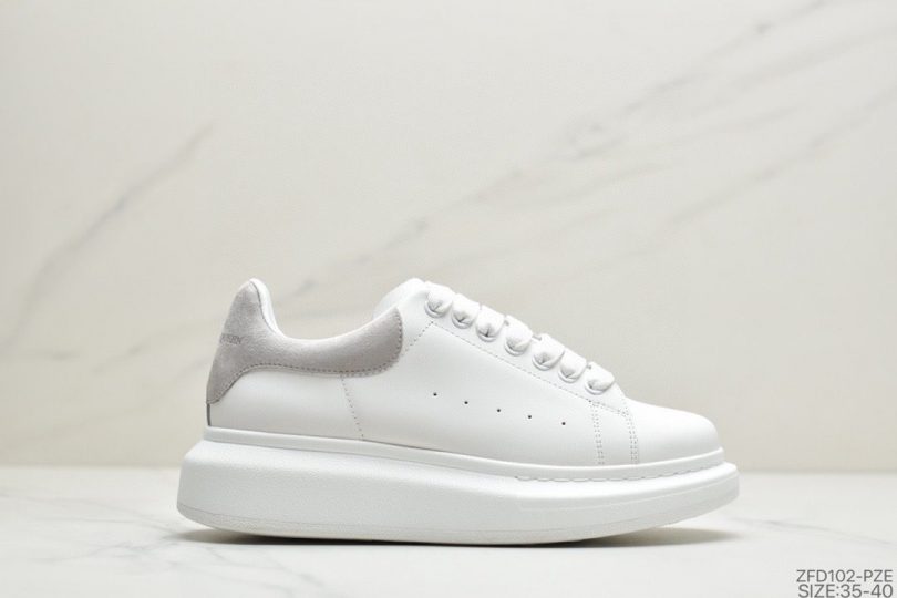 麦昆, 小白鞋, 女鞋, McQueen, Alexander McQueen - 意大利高奢品牌Alexander McQueen亚历山大·麦昆 Sole Leather Sneakers低帮时装厚底休闲运动小白鞋