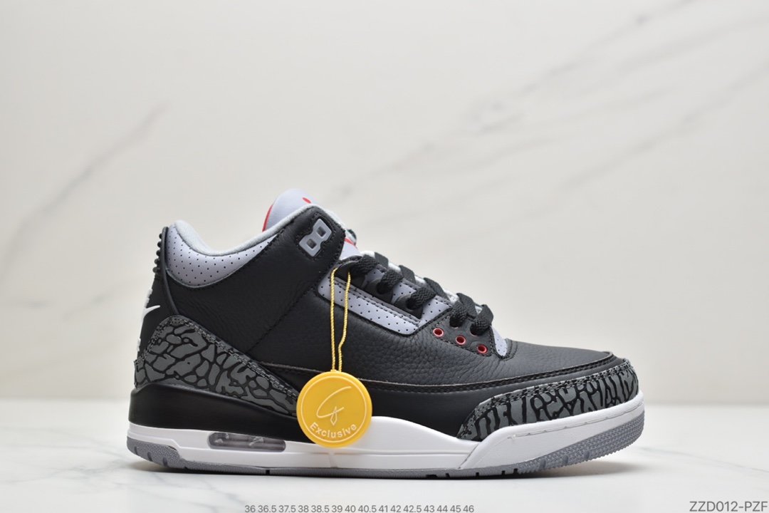 耐克Nike Air Jordan 3 Retro OG”Black Cement”迈克尔·乔丹AJ3代中帮复古休闲运动文化篮球鞋