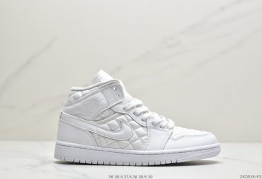 Air Jordan 1 Mid “Quilted White”雪❄️白香奈儿采用中帮版型篮球鞋