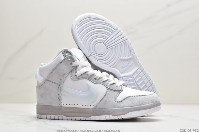 Swoosh, Nike Dunk High, Nike Dunk, NIKE, HIGH, Dunk High, Dunk - 耐克Slam Jam X Nike dunk high 灰白高帮滑板鞋