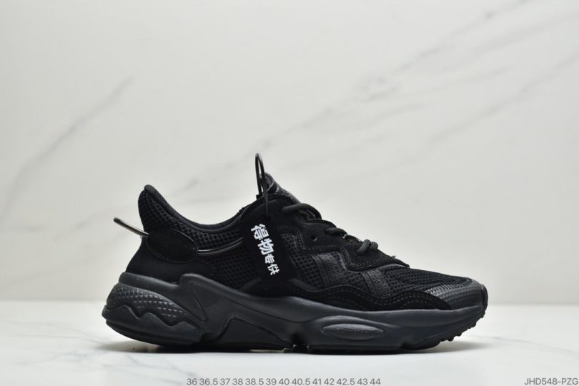 跑鞋, 慢跑鞋, Ozweego, EVA, Black, Adidas, 3M反光 - 阿迪达斯Adidas Ozweego adiPRENE"All Black"缓震复古老爹休闲运动慢跑鞋