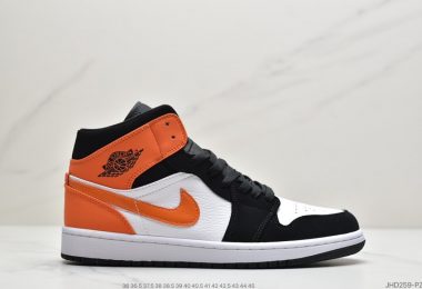 Air Jordan 1 Mid AJ1 乔一黑白橙扣碎篮板 中帮系列休闲板鞋ID:JHD259-PZG