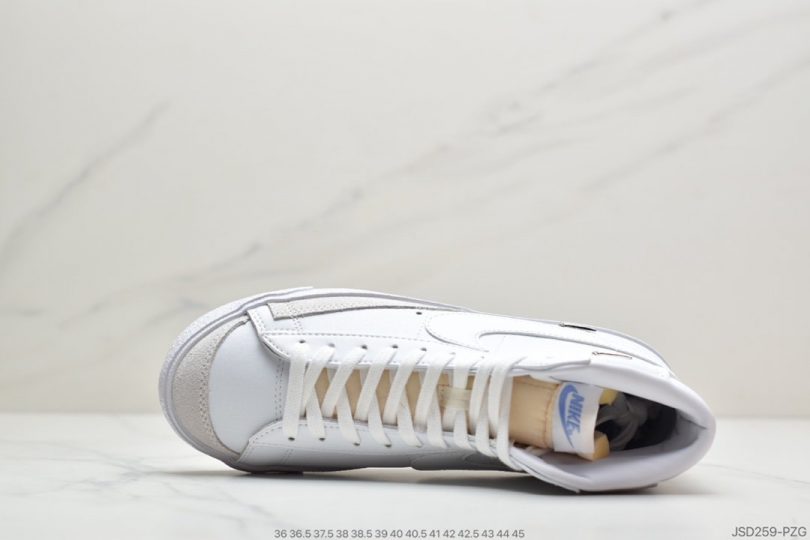 板鞋, 开拓者, Swoosh, Nike Blazer Mid '77, Nike Blazer Mid, NIKE, Blazer Mid, Blazer - 耐克Nike Blazer Mid '77 SE"Chrome Luxe"白蓝银标开拓者中帮板鞋