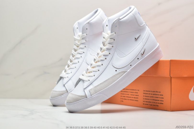 板鞋, 开拓者, Swoosh, Nike Blazer Mid '77, Nike Blazer Mid, NIKE, Blazer Mid, Blazer - 耐克Nike Blazer Mid '77 SE"Chrome Luxe"白蓝银标开拓者中帮板鞋