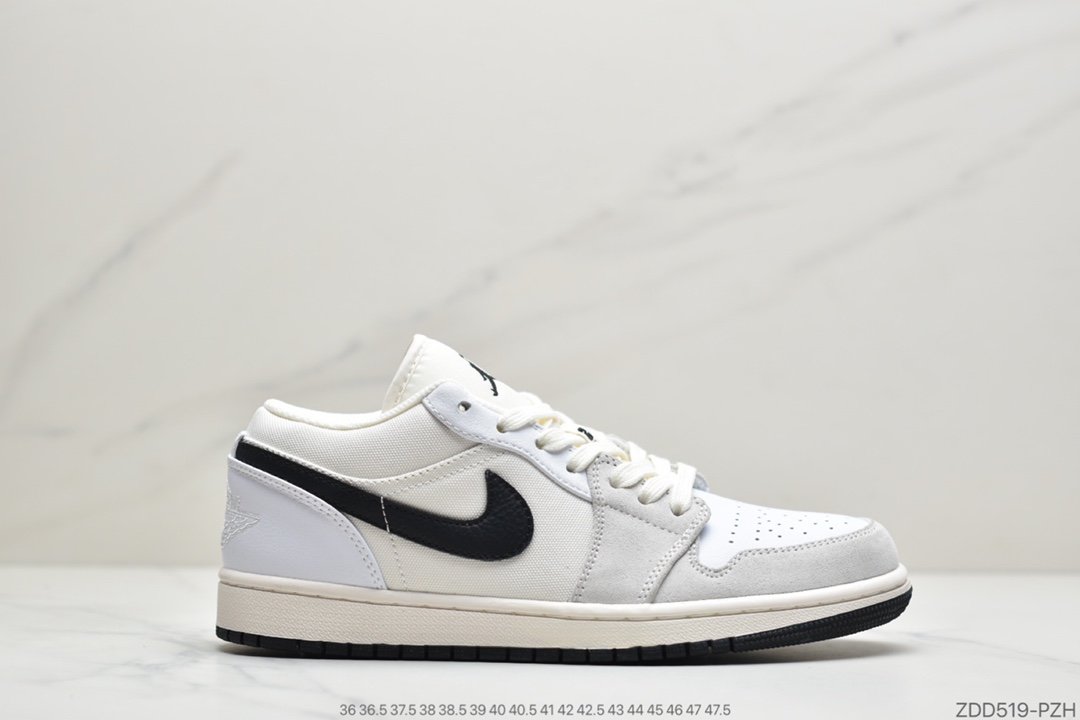 Air Jordan 1 Low “Off White/Sail”回力色 致敬经典 灰白黑勾低帮篮球鞋