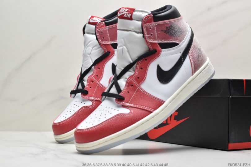 芝加哥, 联名, 篮球鞋, 做旧, Jordan, Aj1, Air Jordan 1, Air Jordan - 全新芝加哥配色 Air Jordan 1 AJ1中帮篮球鞋ID:EKD531-PZH