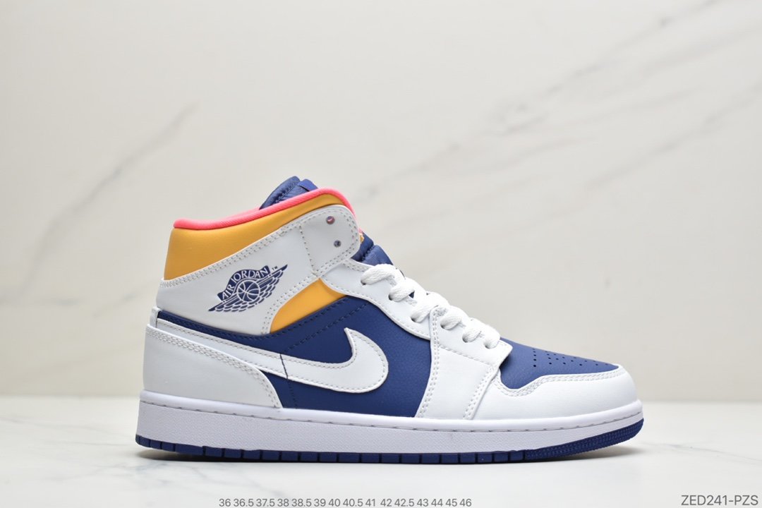 Air Jordan 1 Mid GS AJ1乔1中帮文化篮球鞋头层皮制作ID:ZED241-PZS