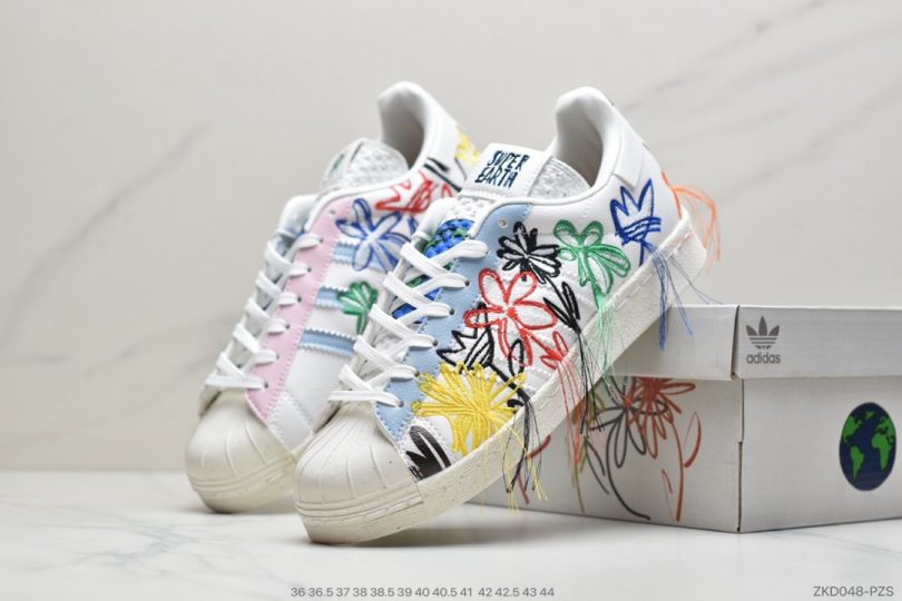 贝壳头, 联名, 板鞋, Originals, adidas Originals, Adidas - Adidas x Sean WotherspoonSW联名宋妍霏刺绣小花朵贝壳头板鞋