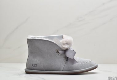 UGG W Kallen Lace 2020凯琳蝴蝶结系带系列冬季羊毛一体雪地平底短靴