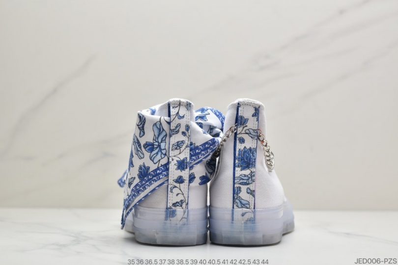 高帮, 板鞋, 匡威, 加绒, Converse - 匡威Converse x 张艺兴同款 “青花瓷”高帮滑板鞋ID：JED006-PZS