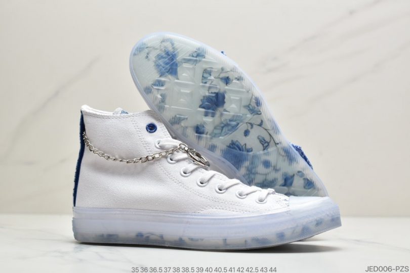 高帮, 板鞋, 匡威, 加绒, Converse - 匡威Converse x 张艺兴同款 “青花瓷”高帮滑板鞋ID：JED006-PZS