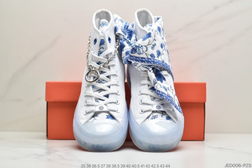 高帮, 板鞋, 匡威, 加绒, Converse - 匡威Converse x 张艺兴同款 “青花瓷”高帮滑板鞋ID：JED006-PZS