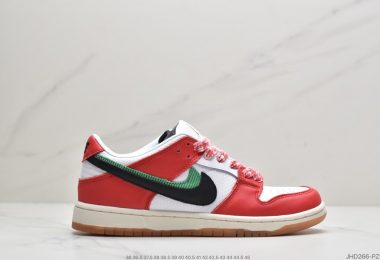 耐克Nike Frame Skate x SB Dunk Low “Habibi”双钩系列 白红黑板鞋