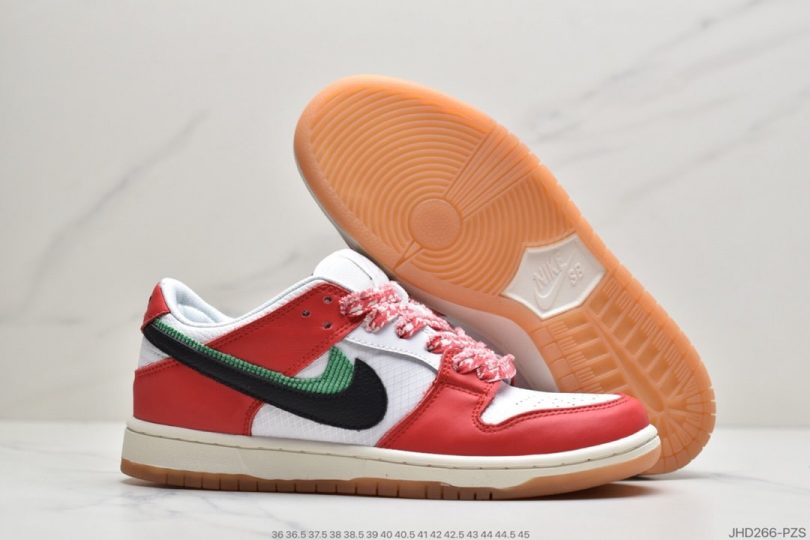 板鞋, Swoosh, SB Dunk Low, Nike SB Dunk, Nike SB, Dunk Low, Dunk, Chicago - 耐克Nike Frame Skate x SB Dunk Low “Habibi”双钩系列 白红黑板鞋