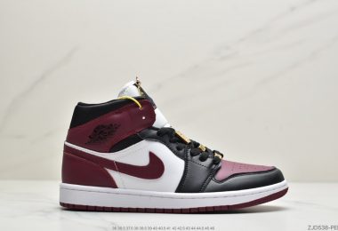 乔丹 Air Jordan 1 Mid 35周年限定配色 酒红脚趾 中帮系列篮球鞋