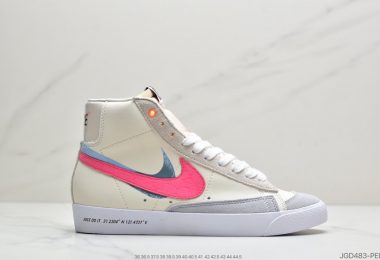 耐克Blazer Mid ‘77 开拓者͏ 上海限定 粉米蓝 原厂布拼料接Blazer Mid 77女子动运鞋