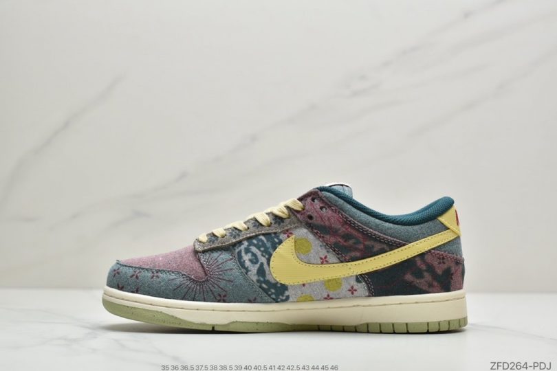 联名, 板鞋, 扣篮系列, SB Dunk Low, Nike SB Dunk Low, Nike SB, Lemon Wash, Dunk Low - 耐克Nike SB Dunk Low "Lemon Wash"扣篮系列低帮休闲运动滑板板鞋“拼色扎染印花水洗”