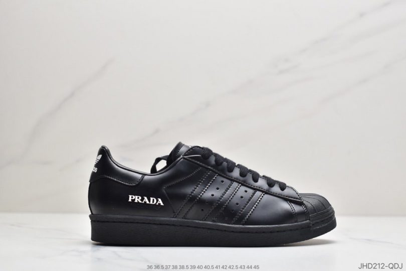 运动板鞋, 贝壳头, 板鞋, 普拉达, Superstar 80s, Superstar, Prada, Black - Prada x adidas Superstar 80s"White/Black"贝壳头经典百搭休闲运动板鞋