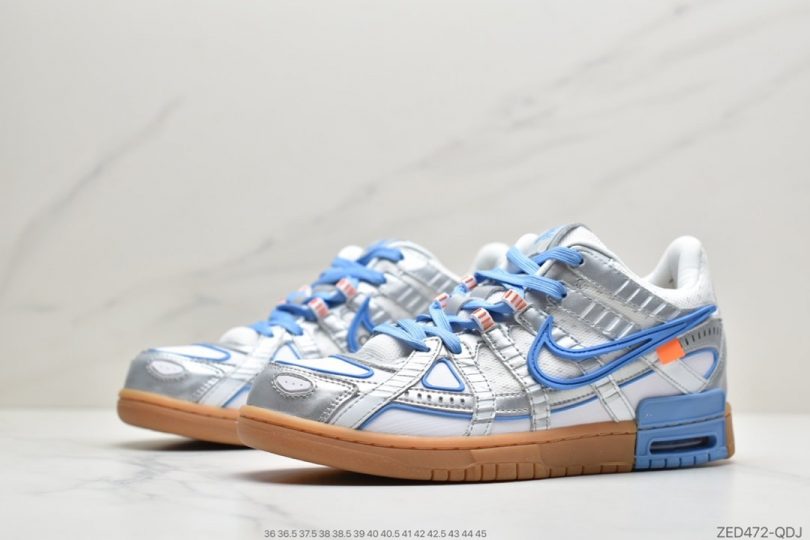 跑鞋, 联名, 板鞋, 复古跑鞋, 低帮板鞋, University Blue, Swoosh, Dunk - OW x NK Air Rubber Dunk “University Blue” 联名北卡蓝 欧洲限定低帮板鞋