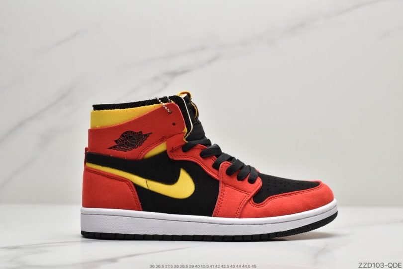 篮球鞋, Zoom Air, Zoom, Jordan, Aj1, Air Jordan 1 Zoom, Air Jordan 1, Air Jordan - 乔丹 Air Jordan 1 Zoom CMFT “Chile Red”黑红 AJ1中帮篮球鞋